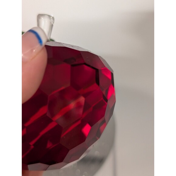 Simon Design Ruby Red Honeycomb Crystal Apple Paperweight School Teacher - Picture 6 of 11
